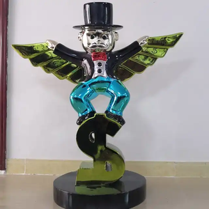 Vente en gros de sculptures en résine grandeur nature de hommes riches, figurines artistiques abstraites à motif animalier et de forme de dessin animé - Product Image 3