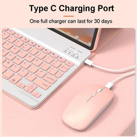 Keyboard dan Mouse Nirkabel Bt 10 Inch Baru untuk Ipad Pro 11 Bahasa Inggris Ibrani untuk Tablet Android Ios Windows Phone