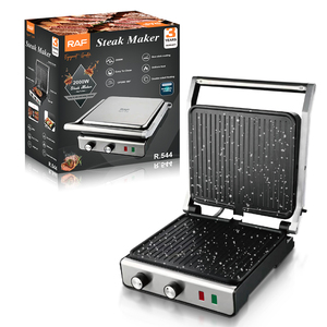 Prensa Eléctrica Multifunción RAF R.544 de 2000W para Sándwiches y Filetes con Placas de Fácil Limpieza y Apertura de 180 Grados - Product Image 3