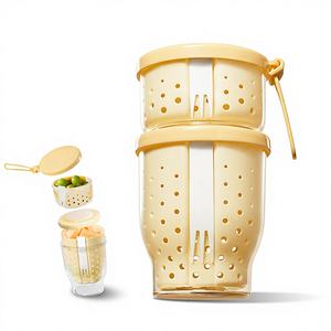 Botsparty Gobelet Réutilisable 2-en-1 de 39 oz pour Salade de Fruits avec <span class=keywords><strong>Couvercle</strong></span>, Anti-fuite, Sans BPA, Contenant Alimentaire Sûr, Double Couche avec Trous de Drainage - Product Image 1