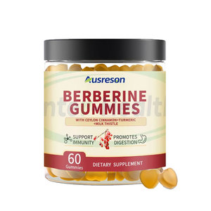Gomitas de Berberina Hcl Sin Azúcar Ausreson OEM, Complejo de Gomitas con Cúrcuma y Canela de Ceilán, Suplementos Alimenticios - Product Image 1
