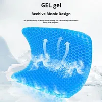 Coussin de siège en gel TPE portable respirant à double couche en nid d'abeille, épaisseur 6 cm, antidérapant, anti-acariens, amovible et lavable pour voiture