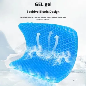 Cojín de Asiento de Gel TPE Transpirable de Doble Capa con Diseño de Panal, 6 cm de Grosor, Portátil, Antideslizante, Antiácaros, Extraíble y Lavable para Automóvil - Product Image 1
