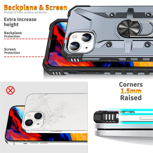 <span class=keywords><strong>Custodia</strong></span> per telefono 2-in-1 in TPU e PC con anello magnetico per <span class=keywords><strong>Apple</strong></span> <span class=keywords><strong>iPhone</strong></span> <span class=keywords><strong>14</strong></span> 13 Plus 12 Mini 16E 17 Air 15 Pro Max, cover rigida antiurto - Product Image 3