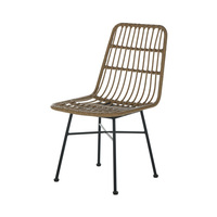 H003 Sortie d'usine Chaise de salle à manger en rotin en plastique de haute qualité tissée à la main Chaises de loisirs en rotin en plein air Luxe Moderne Vente en gros