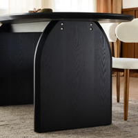ATUNUS Moderner Minimalistischer Stil Mehrschichtige Massivholzplatte Ovaler Massivholztisch Möbel für Wohnzimmernutzung