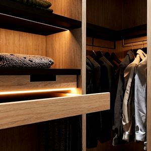 Système de dressing moderne sur mesure BOSNiE, <span class=keywords><strong>étagère</strong></span>s modulaires, tiroirs, meubles de <span class=keywords><strong>chambre</strong></span> à coucher écologiques et durables - Product Image 4