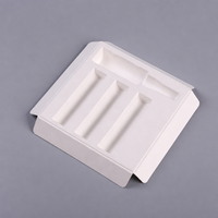 Plateau d'insertion cosmétique en pulpe moulée écologique, emballage en bagasse de canne à sucre pour flacons et ampoules de soins de la peau