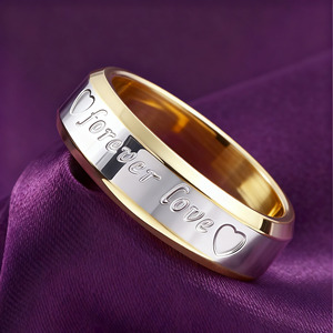 Anillo de Acero de Tungsteno con Grabado Láser, Plateado y Dorado, con Logotipo OEM, <span class=keywords><strong>para</strong></span> <span class=keywords><strong>Hombre</strong></span> y Mujer, Anillo de Pareja, Anillo de Boda, Regalo de Moda, Venta de Fábrica - Product Image 3