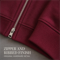 Sweat à capuche zippé RAMAX 460GSM 100% coton bordeaux effet éclaboussures, graphisme délavé, streetwear homme, personnalisable OEM ODM, vente en gros de vêtements