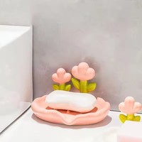 Porte-savon jetable antidérapant au design floral blanc de mer créatif, accessoire de salle de bain durable, porte-savon de bain pour un usage domestique