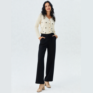 <span class=keywords><strong>Pantaloni</strong></span> Larghi <span class=keywords><strong>in</strong></span> Cashmere per <span class=keywords><strong>Donna</strong></span>, <span class=keywords><strong>Vita</strong></span> Elastica <span class=keywords><strong>con</strong></span> Coulisse, <span class=keywords><strong>Morbidi</strong></span> e Delicati sulla Pelle, Casual e Comodi - Product Image 4
