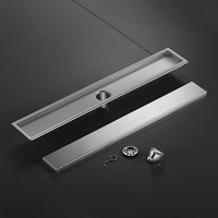 Siphon de douche linéaire invisible moderne 10x20cm 2-en-1 à insérer dans les carreaux, en acier inoxydable chromé, pour salle de bain