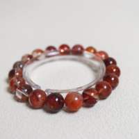 Bracelet de vitalité en quartz hématoid rouge, cristal fantôme du sang, courage, chakra racine, force et chance, talisman de guerrier