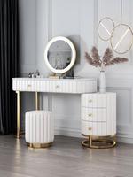 Coiffeuse de luxe nordique rose avec miroirs et lumières, ensemble de meubles de chambre à coucher, nordique, Offre Spéciale