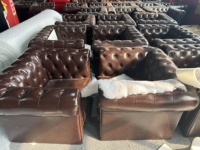 Canapé Chesterfield sur mesure de luxe haut de gamme en cuir véritable, design industriel européen italien, vente en gros