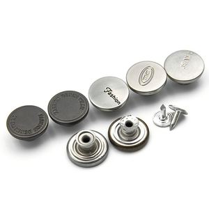 Vintage Metal Snap <b>Buttons</b> Round Embossed Logo Nickel-Free Denim Jeans Fashion Homme Style - Product Image 3