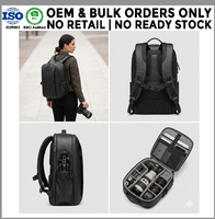 Sac à dos professionnel en cuir végétalien pour appareil photo hybride, grand sac étanche pour appareil photo reflex numérique et drone, fabricant OEM