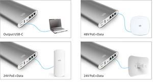 WIS NETWORKS WIS-PPB-BT <span class=keywords><strong>802.3af</strong></span>/at/bt Banco de Energía de 26400mAh 24V DC Wi-Fi para Interiores y Exteriores - Product Image 5
