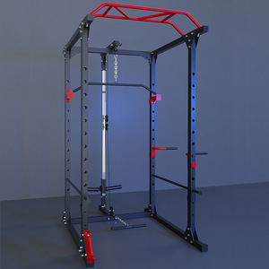 Attrezzatura per Palestra Domestica Trainer Multifunzionale Macchina Smith Fitness Power Cage Multi-Cavo Rack per Squat con Cavo Lat Pull e Crossover - Product Image 4