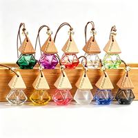 Diffuseur de voiture personnalisé avec logo, bouteille suspendue avec bouchon en bois pour huiles essentielles et parfums, rechargeable, décoration parfumée