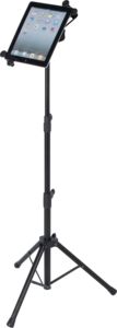 QUIK LOK - LPH/007, <b>Tablet</b> <b>Stand</b>, Heavy Duty Steel, 360 Adjustable Aluminum Holder, Adjustable Height (65-146 Cm), Matte Black - Product Image 5