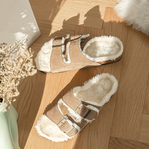 Calzado de Invierno para Mujer, Cálido y a la Moda, de Cuero Genuino con Forro de Lana, Suela de Goma para Exteriores, Transpirable, Antideslizante, con Peluche Grueso y Luz - Product Image 3