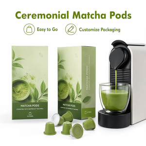 Ceremonial Grade Matcha Capsules Universal <strong>Compatible</strong> Premium Sugar Free Green Tea <strong>Pods</strong> <strong>UK</strong> Import Wholesale OEM ODM - Product Image 1