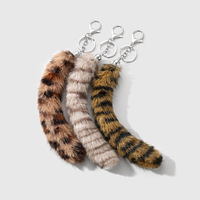 Porte-clés décontracté multicolore à motif léopard dégradé horizontal, mini sac pendentif