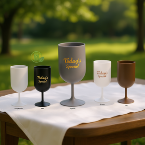 Copa de Vino con Tallo de Plástico PP de 180 ml, Libre de BPA, Colorida, para Fiestas, Hecha en Italia, Marca Calice Fashion - Product Image 3