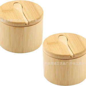 Wooden <b>Spice</b> <b>Jar</b> Solid Wood M Size With Wooden Lid Kitchen Seasoning Container - Product Image 2
