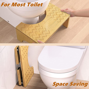 Sgabello per piedi accovacciato in bambù per bagno antiscivolo per uso domestico di alta qualità - Product Image 3
