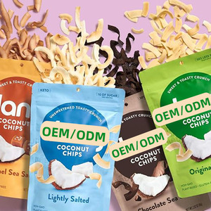 हलाल प्रमाणित प्रीमियम कार्बनिक नारियल चिप्स गैर-गमो लस-मुक्त थोक थोक ओम/गंध समर्थन स्वादिष्ट नमकीन फल सब्जी - Product Image 5