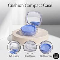 Estuche Compacto Transparente Personalizado OEM con Bandeja para Maquillaje, Espejo Integrado y Cierre a Presión, Material ABS.