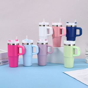 Car Handle Travel <b>Mug</b> 14oz Tumbler Vacuum Insulated Double Wall Stainless Steel Lid Straw Non-Slip - Product Image 4