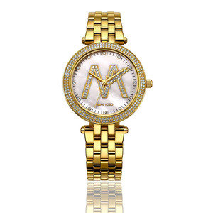 <span class=keywords><strong>Reloj</strong></span> de Acero Inoxidable 316 Personalizado al por Mayor, Relojes Dorados para Mujer Estilo Hip Hop - Product Image 4