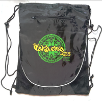 Sac à dos de sport promotionnel personnalisé 2026 en polyester écologique, réutilisable, recyclable, imperméable, avec cordon de serrage et poche zippée
