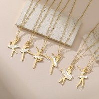 Nouveau Collier Pendentif Danseuse de Ballet Tendance 2025 pour Femmes et Filles, en Acier Inoxydable, Bijou Chaîne de Cou, Idéal Cadeau
