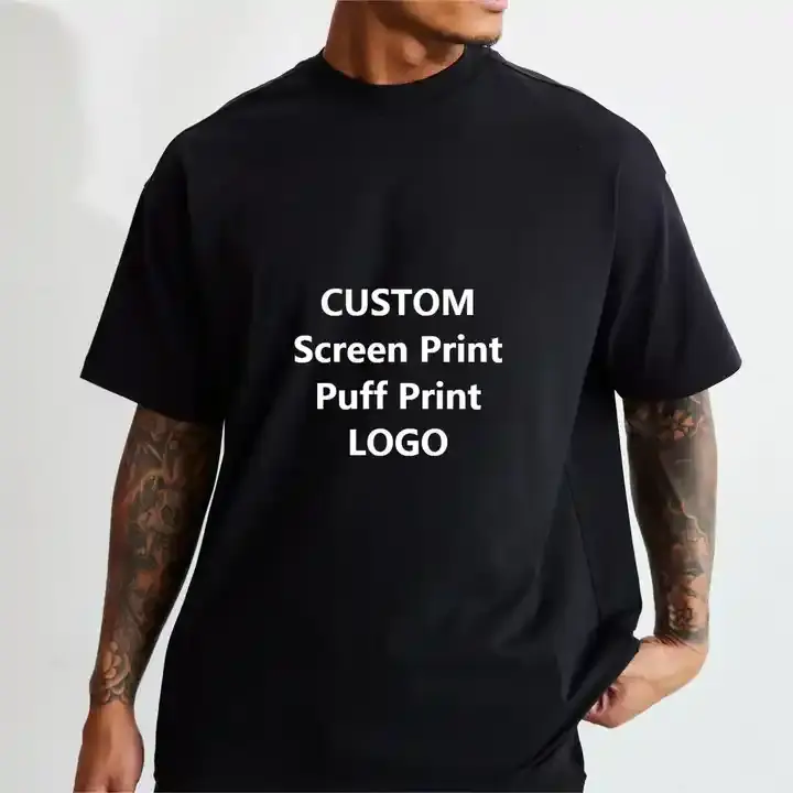 Ağır organik pamuk o-boyun artı boyutu t-shirt düz boy ağır ağırlık tshirt özel ekran baskı logosu t gömlek erkekler için