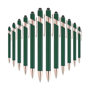 Bolígrafo de Metal con Tinta Negra, Bolígrafo Verde, 2 en 1, Logotipo Personalizado, Bolígrafo con Cuerpo de Goma - Product Image 2