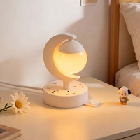 Lampu Meja SUZHERM Planet dengan Soket 3-Posisi, 2 USB dan 1 Port Type-C, Colokan Standar Inggris, Kabel 2m, untuk Penggunaan Komersial/Rumah Tangga