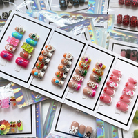 Vente en gros faux ongles faits à la main Y2K réutilisable cercueil Stiletto acrylique faux presse sur les ongles adhésif 10 pièces brillant sculpté manucure