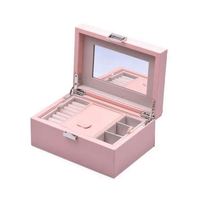 Étui à bijoux rectangulaire en cuir avec doublure en velours, option logo personnalisé, rangement de voyage pour colliers et organisateurs de bijoux