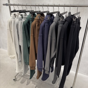 Boxy Fit Phong cách Dây kéo-up rắn chống nhăn đôi đầu dây kéo hoodie Fleece Loose Casual Cardigan áo khoác áo khoác - Product Image 3