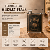 Boîte rectangulaire en acier inoxydable de 200 ml pour alcool, conteneur d'emballage en métal de qualité alimentaire pour whisky et vodka