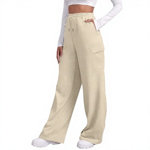Pantalon de jogging ample en molleton de haute qualité pour femme, coupe décontractée, jambe large, uni, surdimensionné, décontracté - Product Image 3