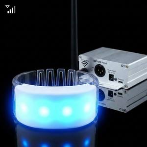 Bracelet LED programmable DMX synchronisé, 3 LED RGB, respectueux de l'environnement, logo personnalisé, <span class=keywords><strong>t</strong></span>élécommande, bracelet <span class=keywords><strong>en</strong></span> silicone clignotant pour - Product Image 1
