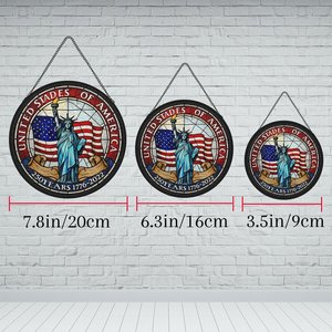 Pendentif attrape-soleil en vitrail, décoration pour le 250e anniversaire des États-Unis 1776-2022 - Product Image 5