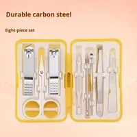 Ensemble de manucure multifonctionnel en acier au carbone, kit de beauté professionnel avec mini boîte cadeau