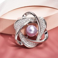 Gesper Syal Mutiara Berbentuk Bunga dengan Rhinestone Grosir Bros Pin Serbaguna Aksesori Perhiasan Elegan untuk Wanita Produk Baru 2026